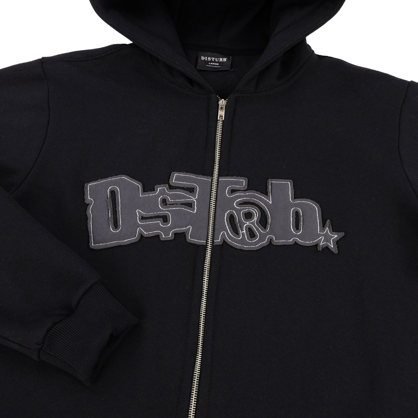 MOLETOM DISTURB ZIP BLACK