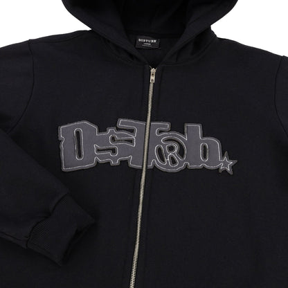 MOLETOM DISTURB ZIP BLACK
