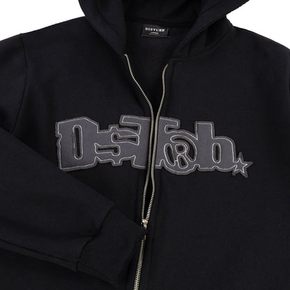 MOLETOM DISTURB ZIP BLACK