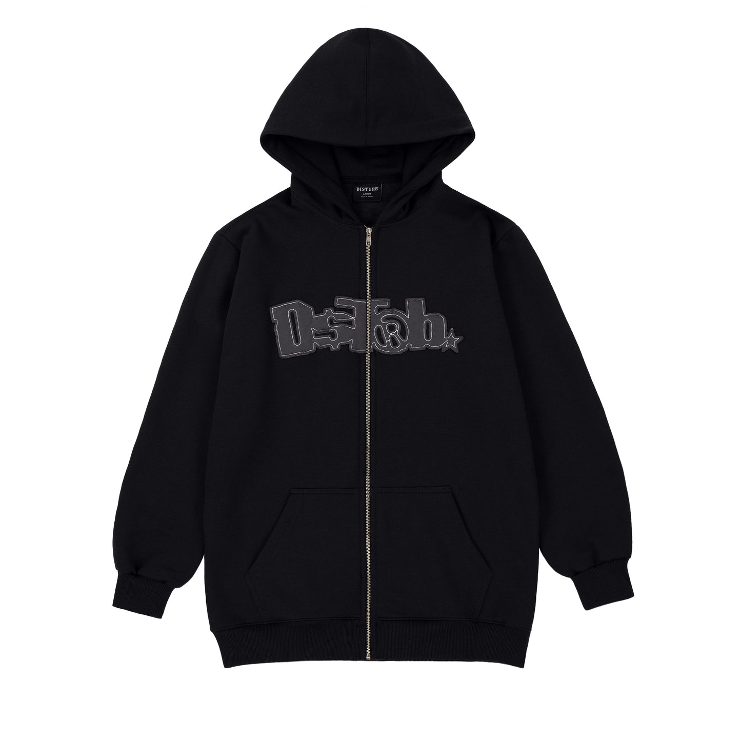 MOLETOM DISTURB ZIP BLACK