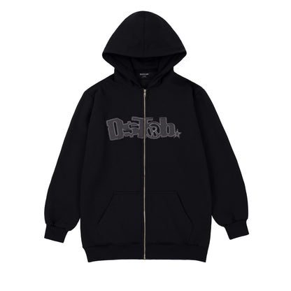 MOLETOM DISTURB ZIP BLACK