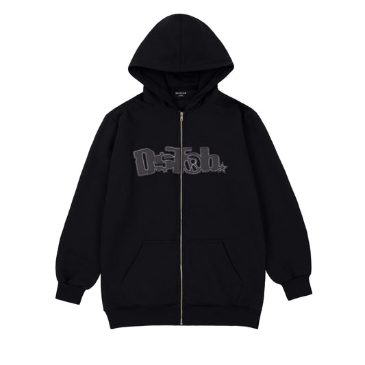 MOLETOM DISTURB ZIP BLACK