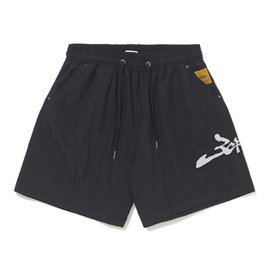 SHORTS BARRA CREW ASSINATURA LOGO REFLETIVO PRETO