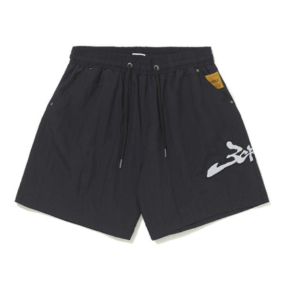 SHORTS BARRA CREW ASSINATURA LOGO REFLETIVO PRETO