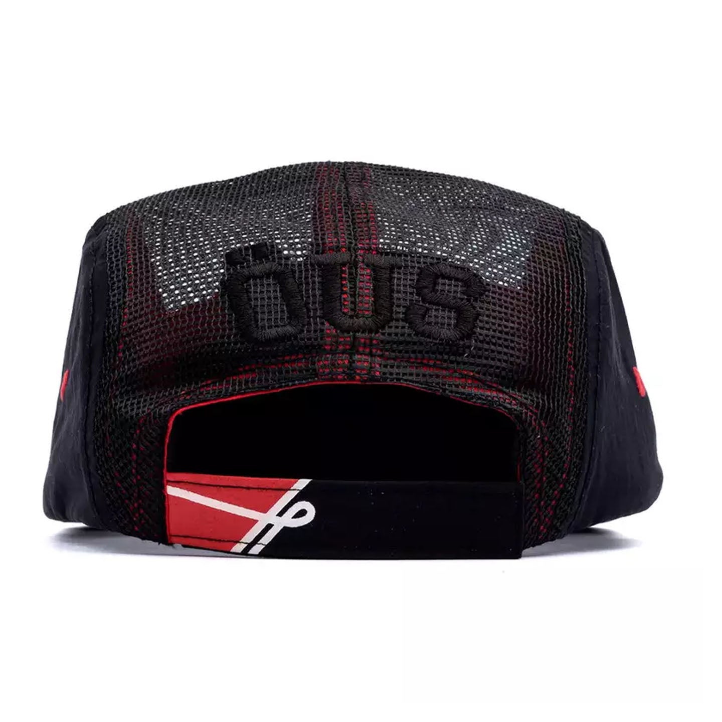 BONÉ ÖUS 5 PANEL TELINHA PRETO/VERMELHO
