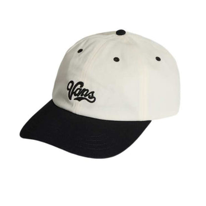 Boné Vans Curved Bill Jockey preto e off-white - frente
