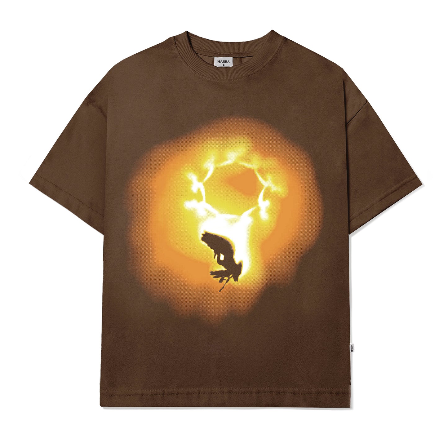 CAMISETA BARRA CREW AHLMA ESPECTRO MARROM