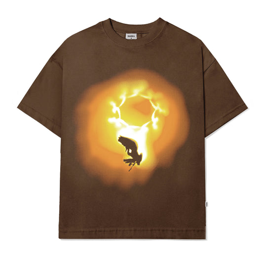 CAMISETA BARRA CREW AHLMA ESPECTRO MARROM