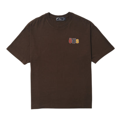 CAMISETA ÖUS HEAVY MULTI LETRAS MARROM