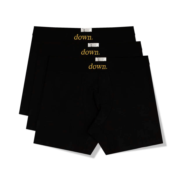 PACK CUECA DOWN GOLDEN BOXER BRIEFS BLACK
