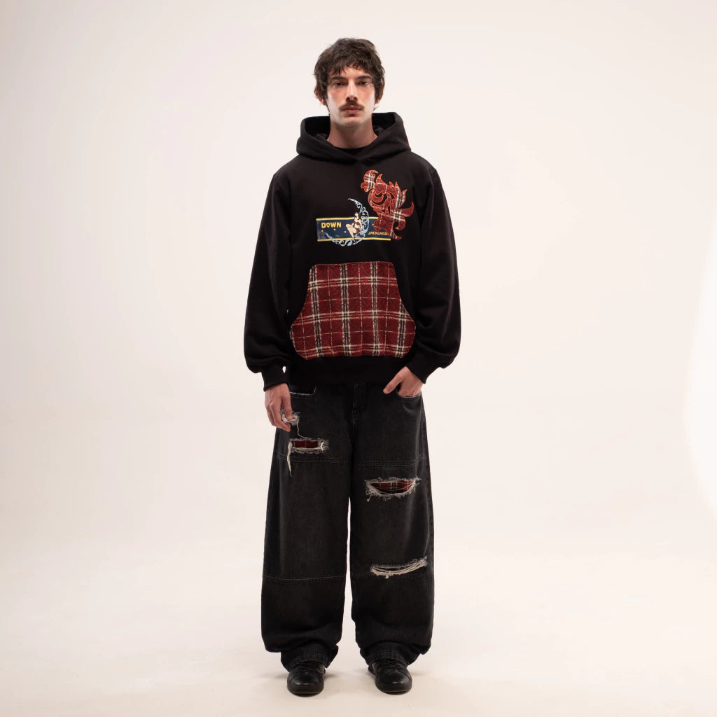 MOLETOM DOWN HER MOON BLACK JACQUARD