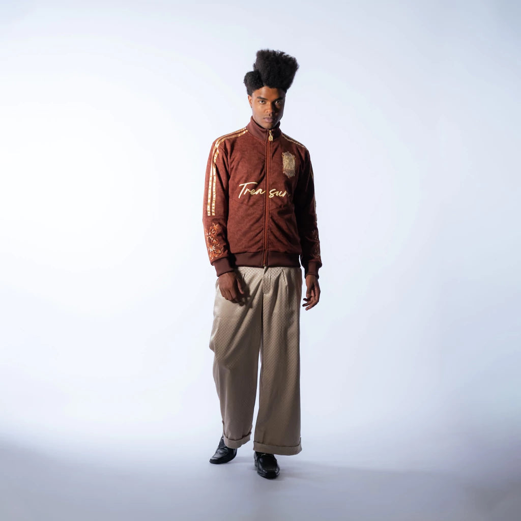 JAQUETA DOWN JACQUARDS TREASURE BROWN