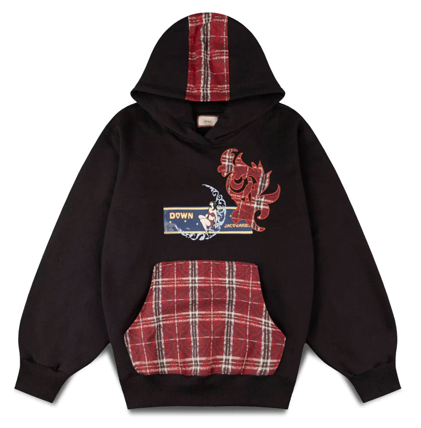 MOLETOM DOWN HER MOON BLACK JACQUARD