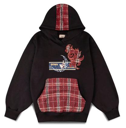 MOLETOM DOWN HER MOON BLACK JACQUARD