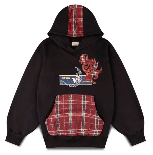 MOLETOM DOWN HER MOON BLACK JACQUARD