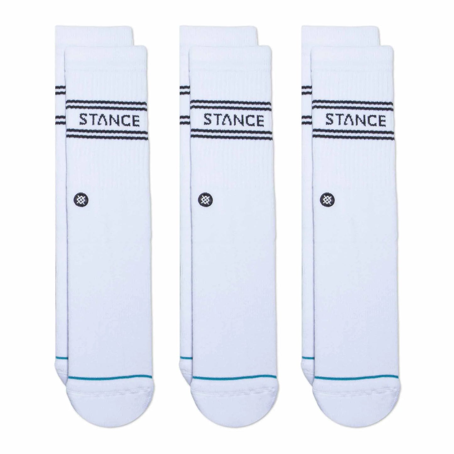 KIT DE MEIAS STANCE BASIC 3 PACK CREW BRANCO