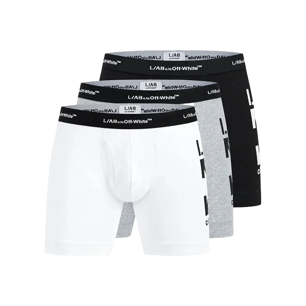 PACK CUECA OFF-WHITE L/AB HORIZONTAL REPEAT BIG ARROW BOXER 6 POL. WHITE/BLACK/GREY