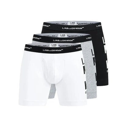 PACK CUECA OFF-WHITE L/AB HORIZONTAL REPEAT BIG ARROW BOXER 6 POL. WHITE/BLACK/GREY