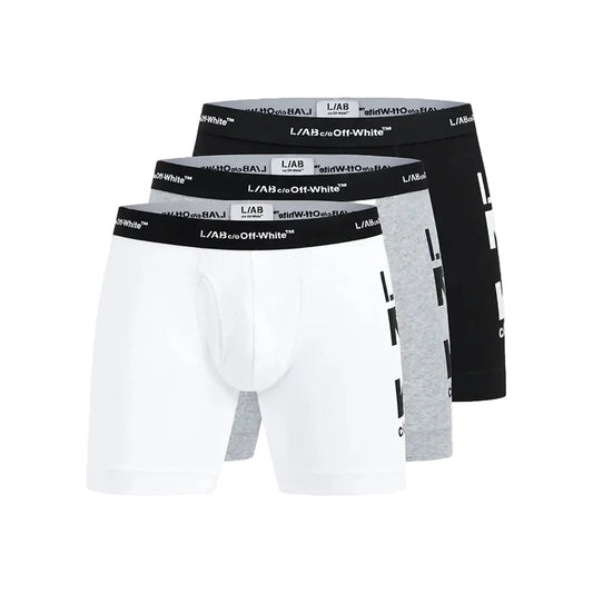 PACK CUECA OFF-WHITE L/AB HORIZONTAL REPEAT BIG ARROW BOXER 6 POL. WHITE/BLACK/GREY