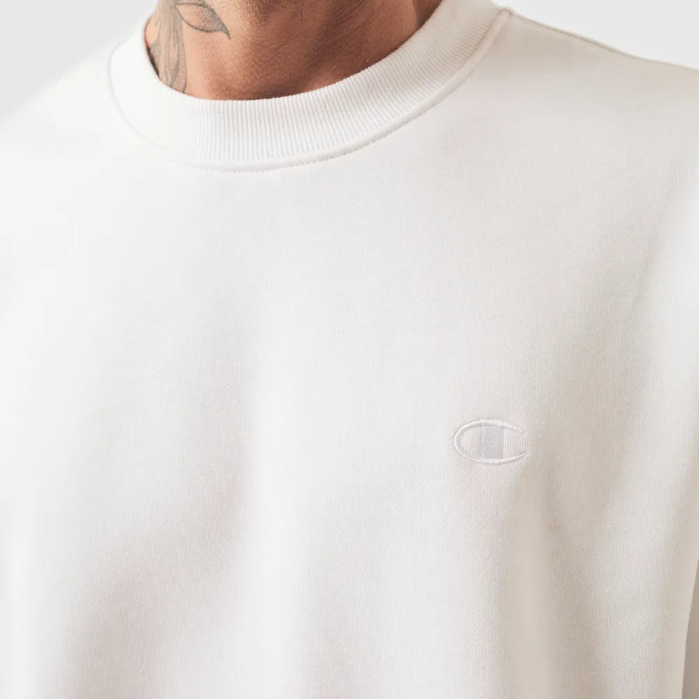 MOLETOM CHAMPION CREWNECK ATHLETIC C LOGO OFF WHITE