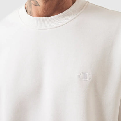 MOLETOM CHAMPION CREWNECK ATHLETIC C LOGO OFF WHITE