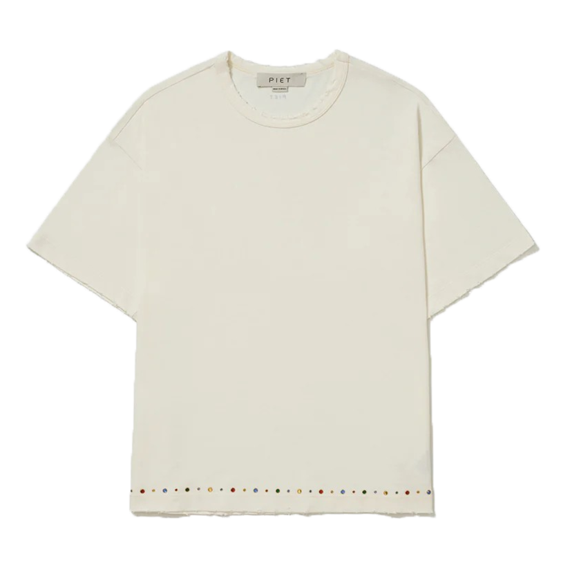 CAMISETA PIET GEMS DISTRESSED BONE WHITE