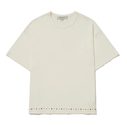 CAMISETA PIET GEMS DISTRESSED BONE WHITE