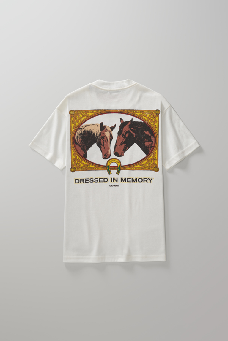 CAMISETA CARNAN HORSES PAINTING HEAVY OFF WHITE