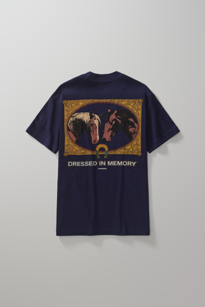 CAMISETA CARNAN HORSES PAINTING HEAVY NAVY