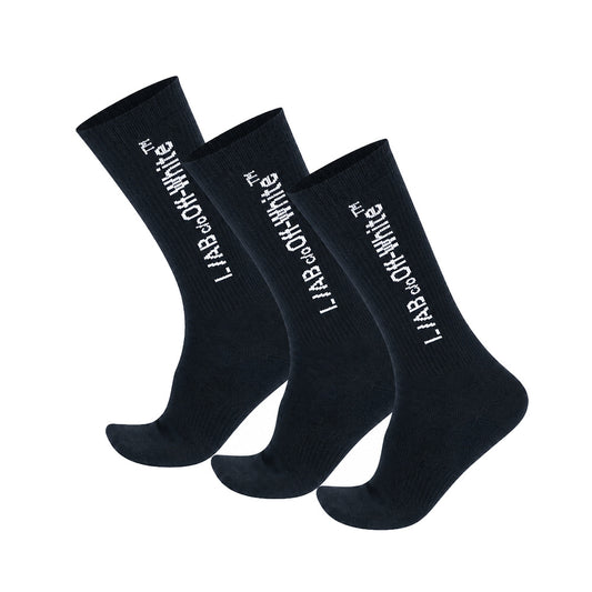 Pack Meia Off-White L/AB Horizontal Mid Calf Black - frente