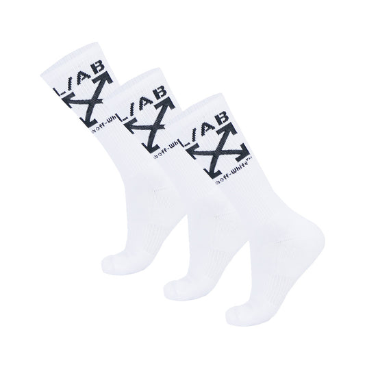 Pack Meia Off-White L/AB Clamp Arrows Mid Calf White - frente