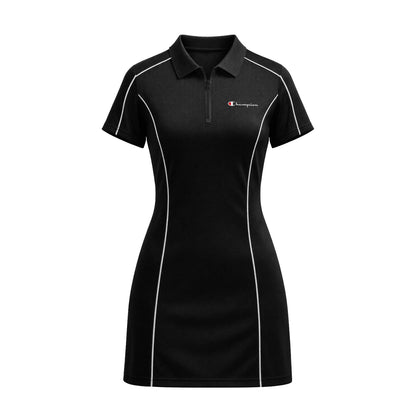 VESTIDO POLO CHAMPION MINI SCRIPT LOGO EMB BLACK