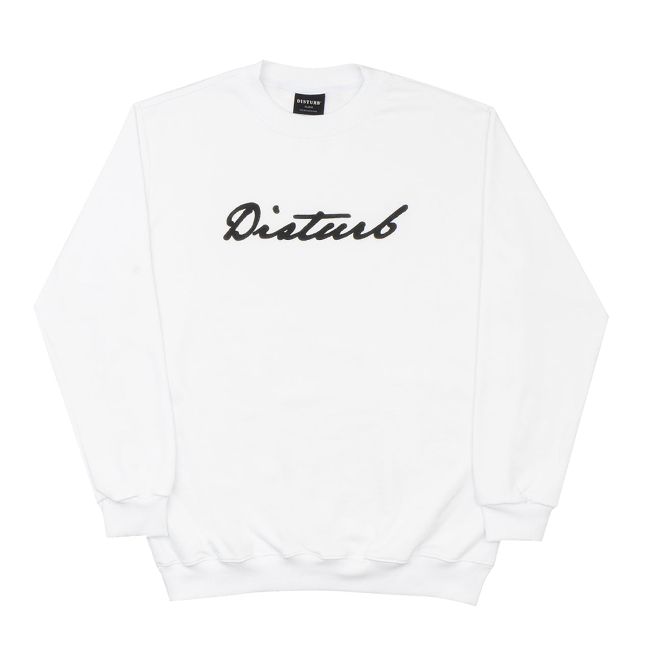 CREWNECK DISTURB CURSIVE SIGNATURE WHITE