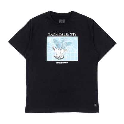 CAMISETA TROPICALIENTS PEACE ON EARTH BLACK