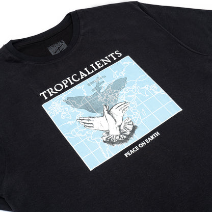 CAMISETA TROPICALIENTS PEACE ON EARTH BLACK